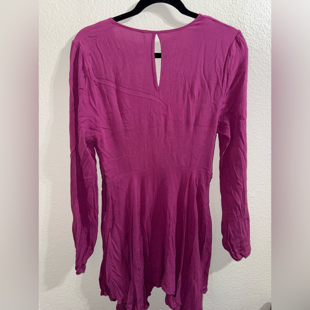 Free People Purple Fairycore Mini Dress Coquette Boho IT Girl- small - Picture 6 of 9